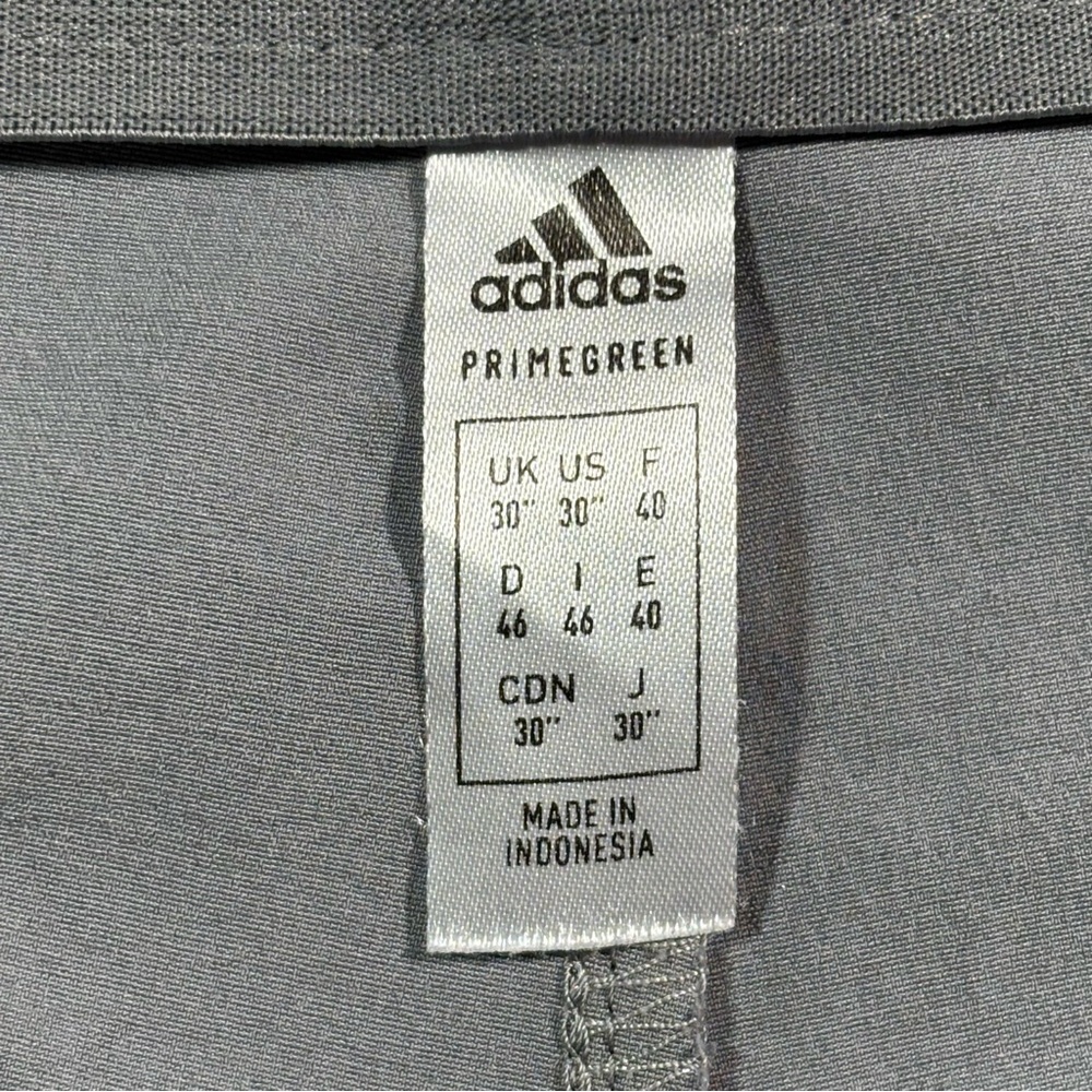 Adidas Mens Gray PrimeGreen Flat Front 10in Inseam Shorts Size 30 - Picture 11 of 14